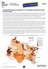 L'industrie dans le Grand Est et en France métropolitaine de 2012 à 2022